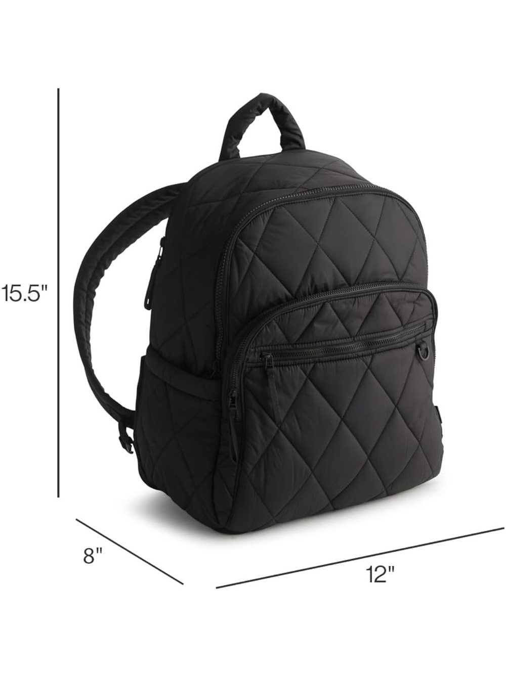 New Vera Bradley Featherweight Quilted Black Backpack - Picture 3 of 11